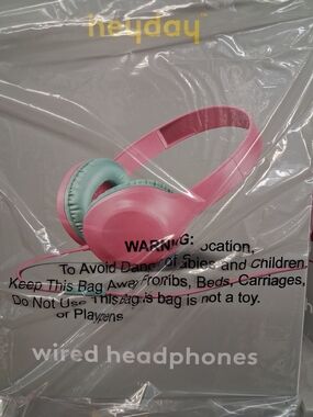 heyday Pink Headphones with Mint Ear Cushions - Wired Over-Ear